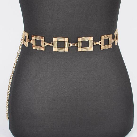 Square Metal Plus Size Chain Belt - Picture 4 of 10